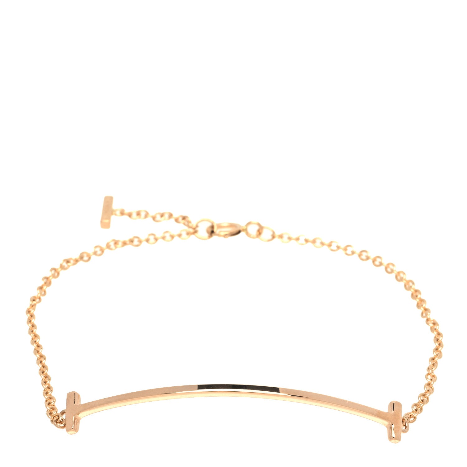 Tiffany 18K Rose Gold T Smile Bracelet 1 of 5