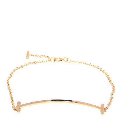 Tiffany 18K Rose Gold T Smile Bracelet 1 of 5