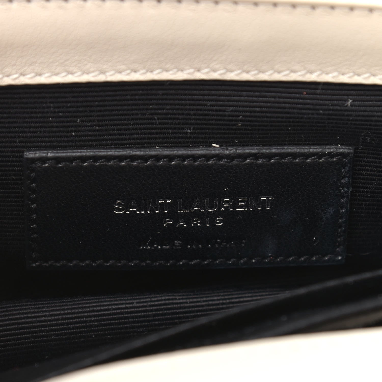 Saint Laurent Calfskin Crochet Baby Monogram Chain Satchel White 8 of 11
