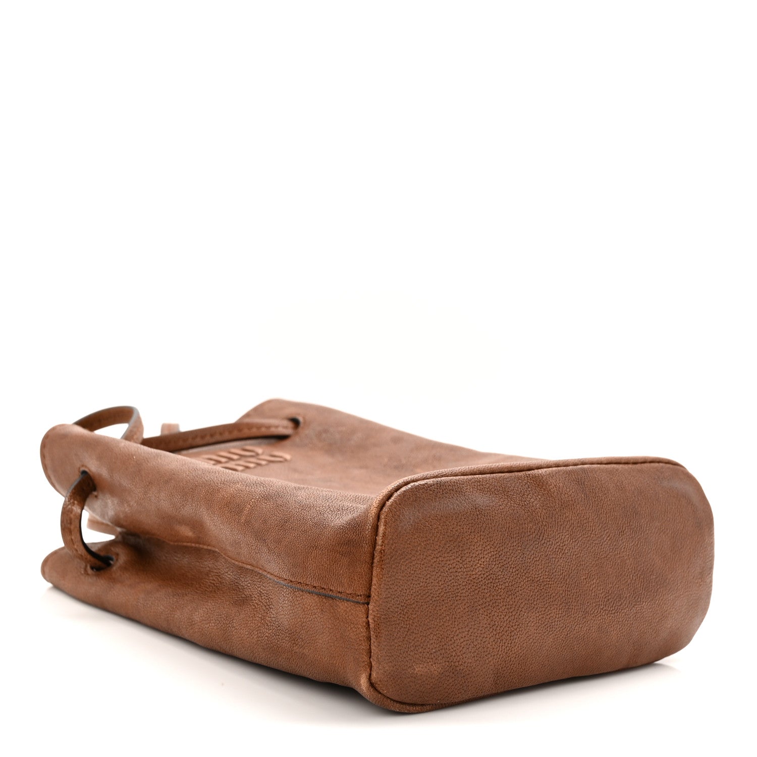 Miu Miu Distressed Nappa Pouch Oak 4 of 10
