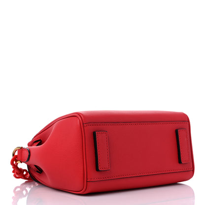 Versace Grained Calfskin Small La Medusa Top Handle Bag Red 4 of 8