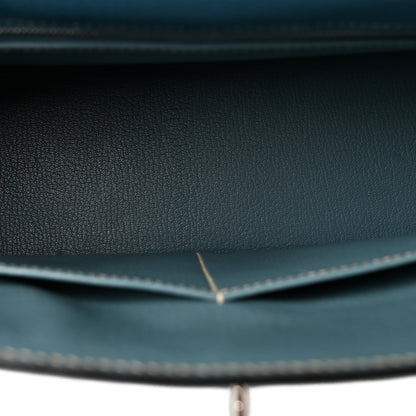 Hermes Taurillon Clemence Kelly Retourne 28 Bleu Jean 5 of 14