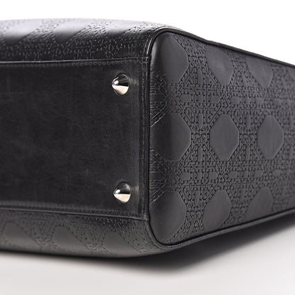 Christian Dior Lambskin Embossed Cannage Large Lady Dior Black 15 of 15