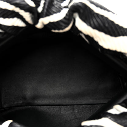 Bottega Veneta Nappa Zebra Print The Pouch Chain White Black 5 of 10