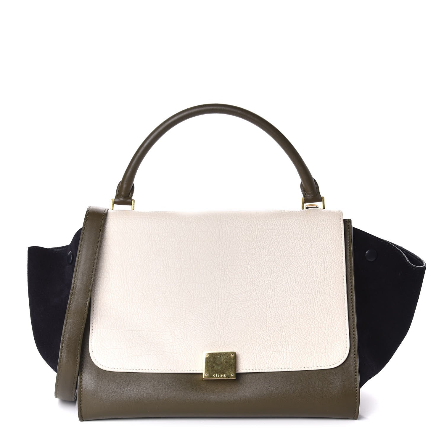 Celine Velluto Calfskin Suede Medium Tri-Color Trapeze 1 of 11