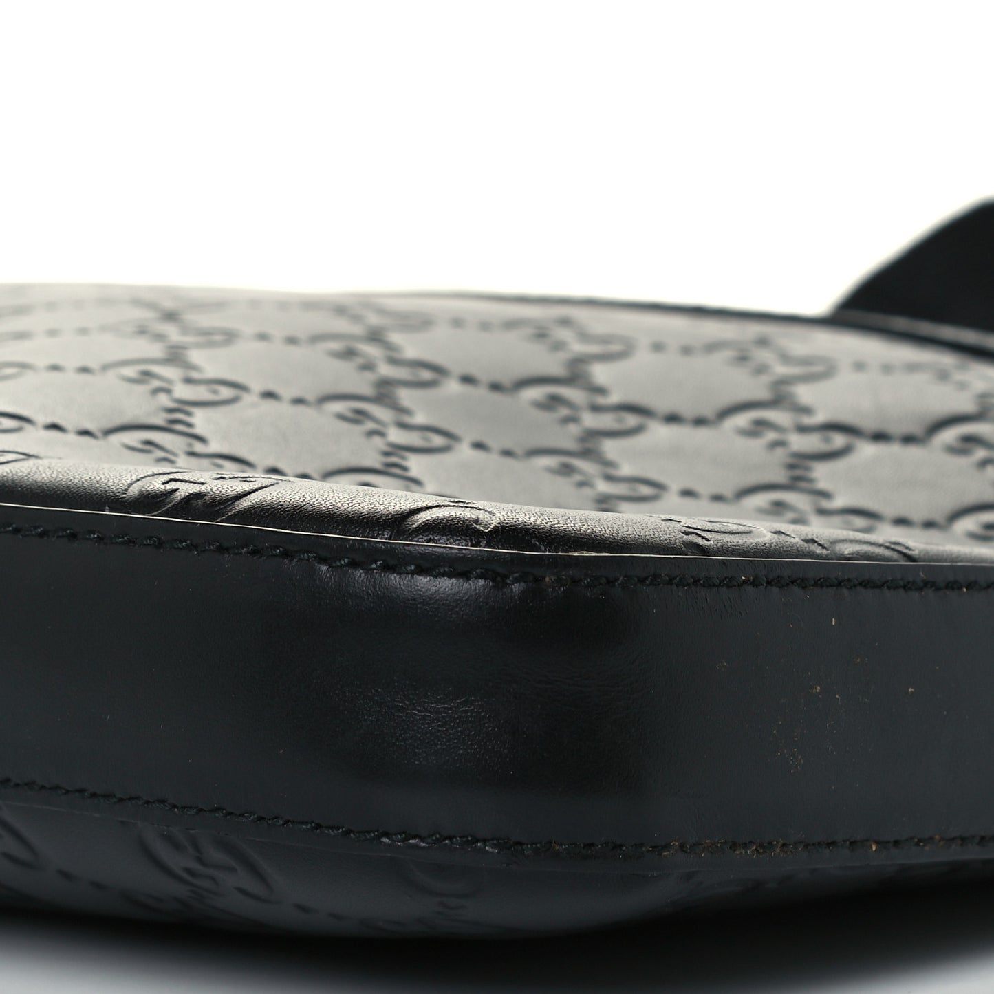 Guccissima Signature Medium Flat Messenger Bag Black