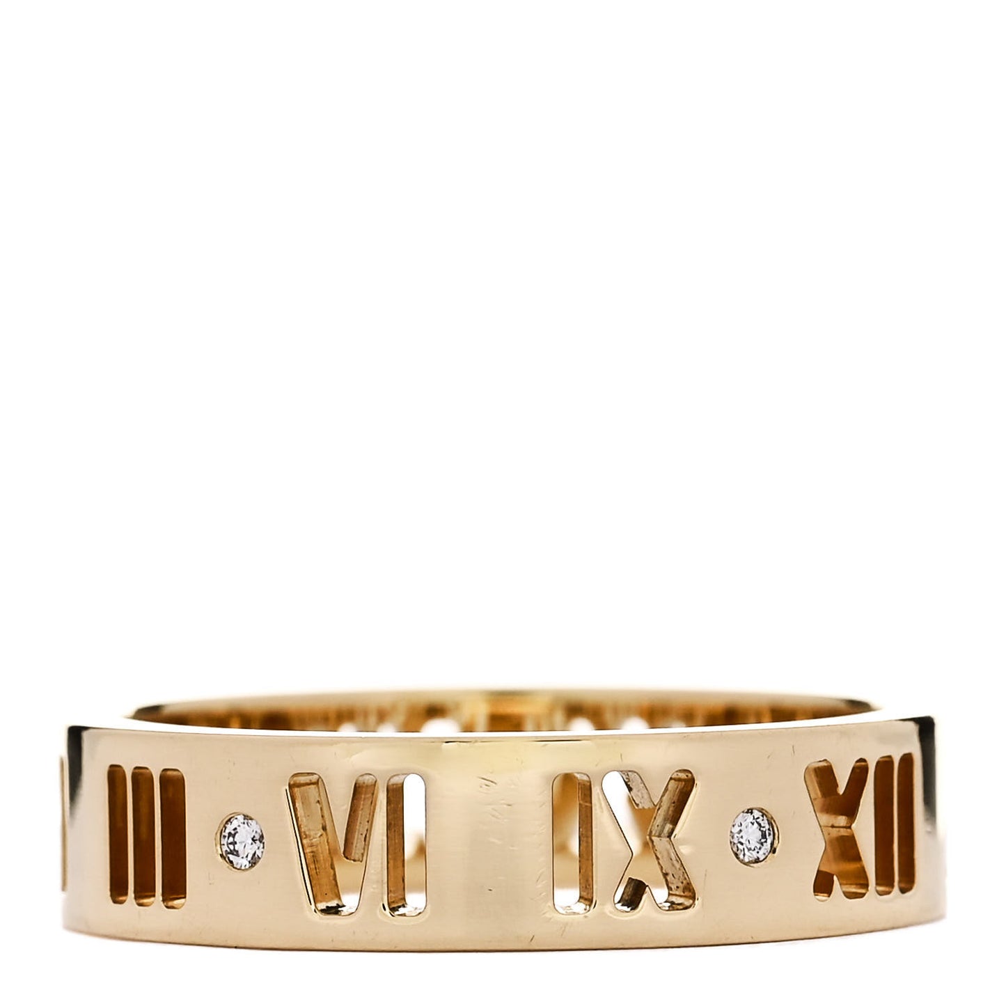 18K Yellow Gold Diamond Atlas Pierced Ring 56 7.75