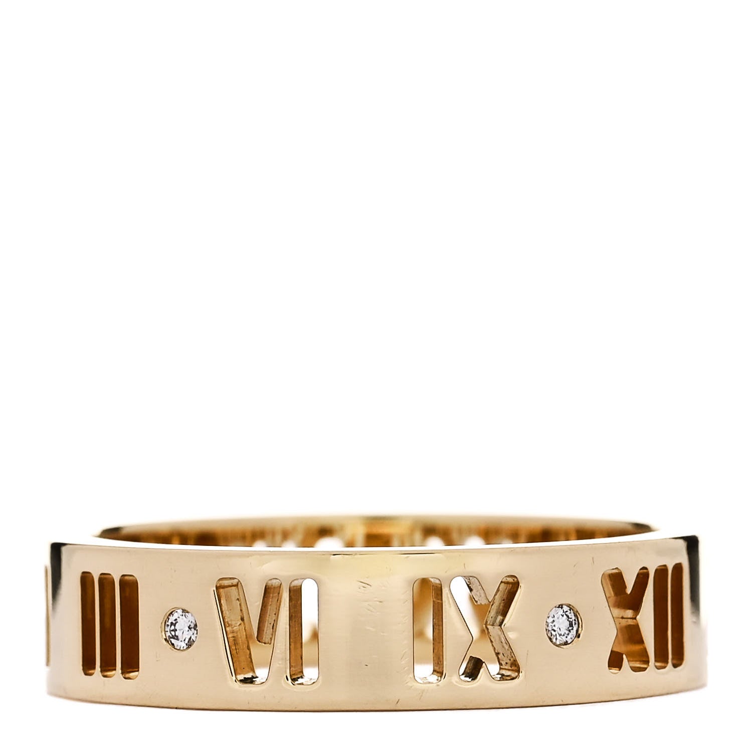 Tiffany 18K Yellow Gold Diamond Atlas Pierced Ring 56 7.75 3 of 4