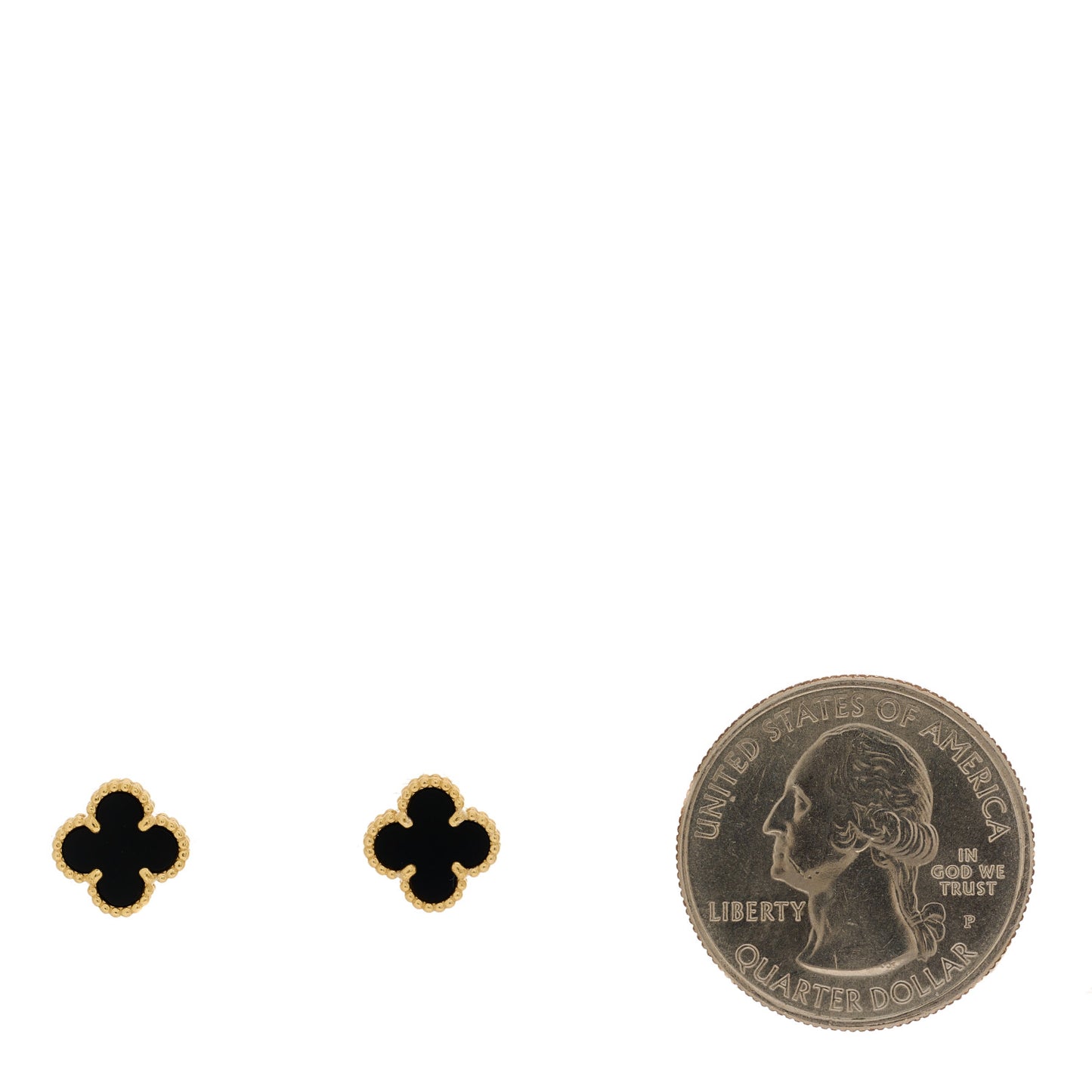 18K Yellow Gold Black Onyx Sweet Alhambra Earrings