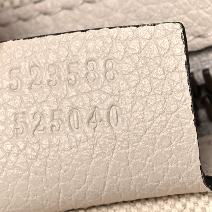 Gucci Grained Calfskin Logo Half Moon Hobo White 7 of 13