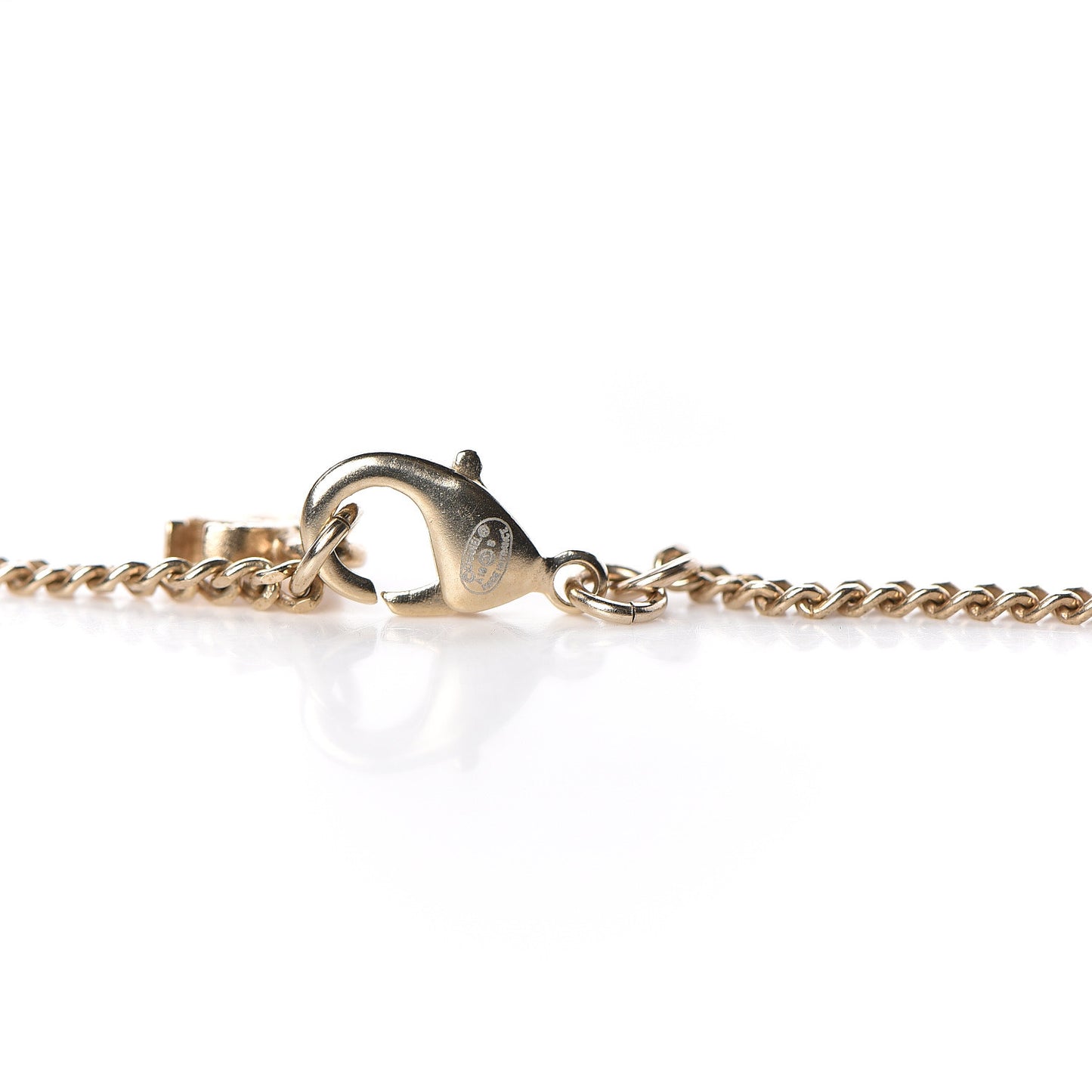 Crystal CC Pendant Necklace Gold