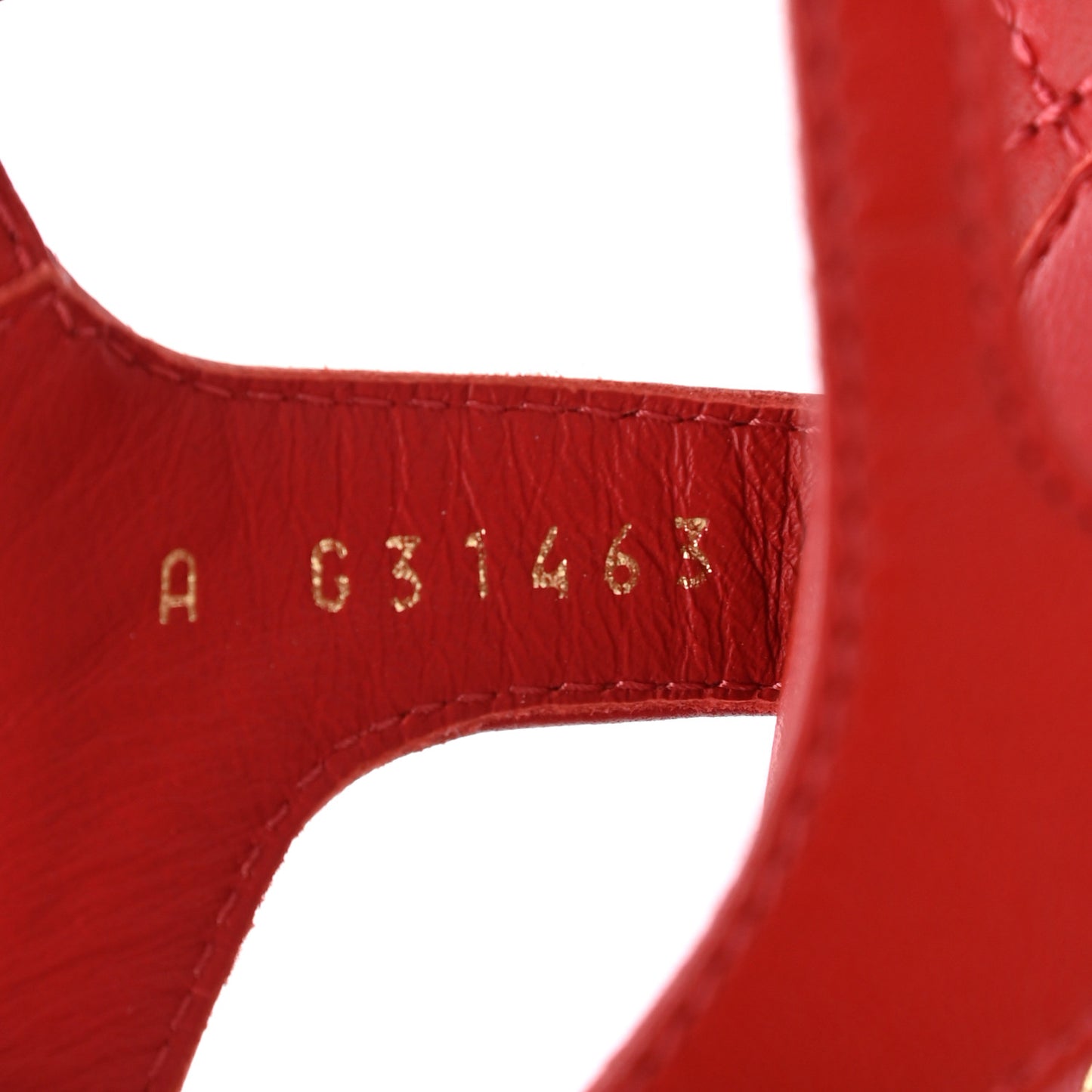 Lambskin Chain CC Logo Thong Sandals 37 Red