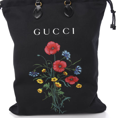 Gucci Canvas Chateau Marmont Drawstring Tote Black 9 of 11