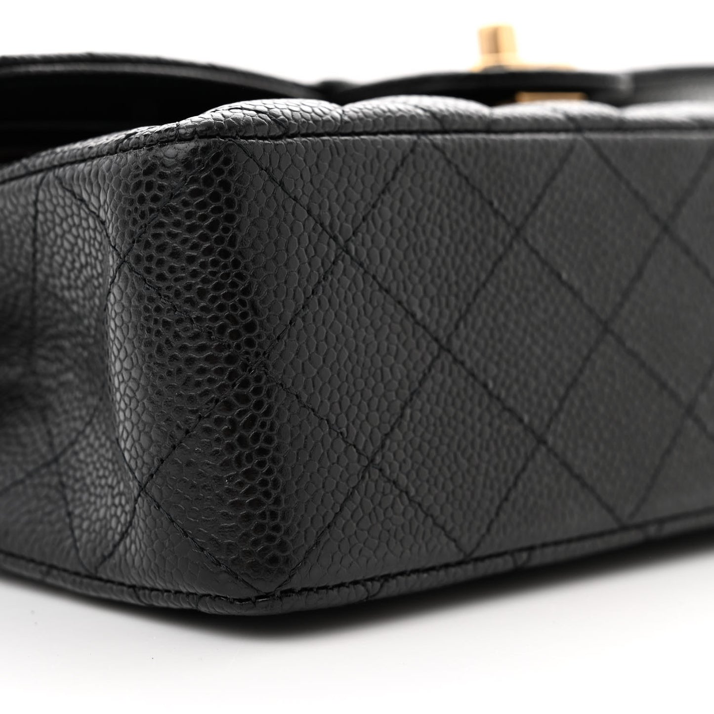 Caviar Quilted Small Double Flap Black