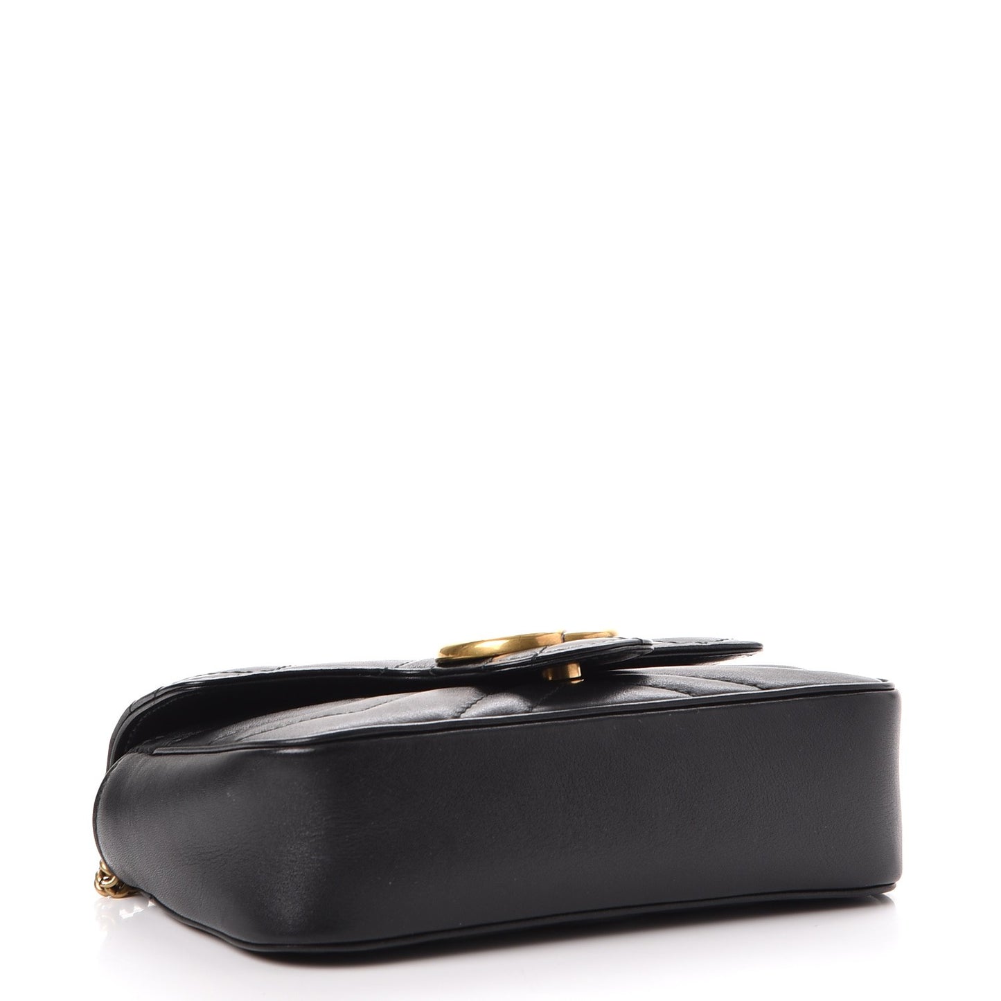 Calfskin Matelasse Super Mini GG Marmont Shoulder Bag Black
