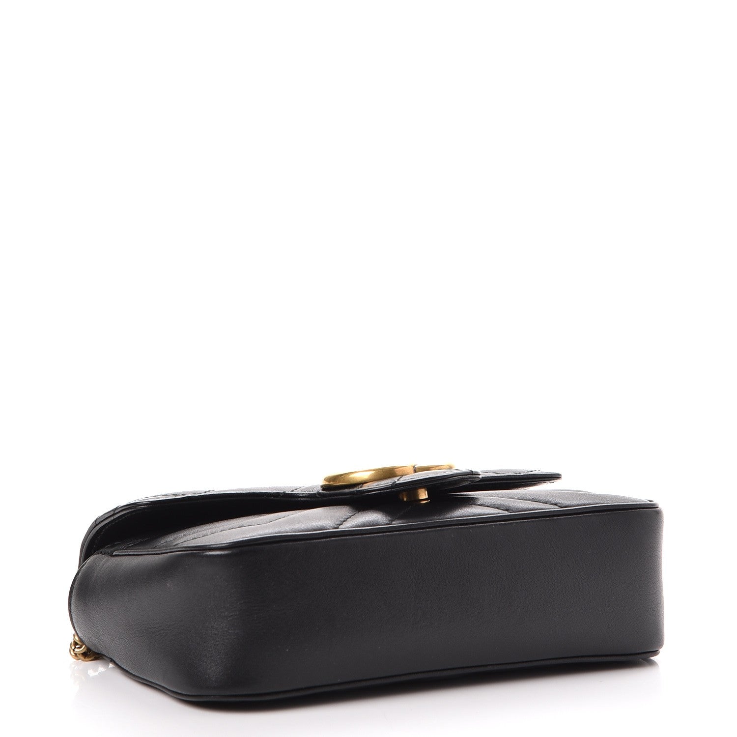 Gucci Calfskin Matelasse Super Mini GG Marmont Shoulder Bag Black 5 of 9