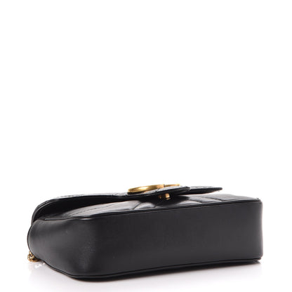 Gucci Calfskin Matelasse Super Mini GG Marmont Shoulder Bag Black 5 of 9
