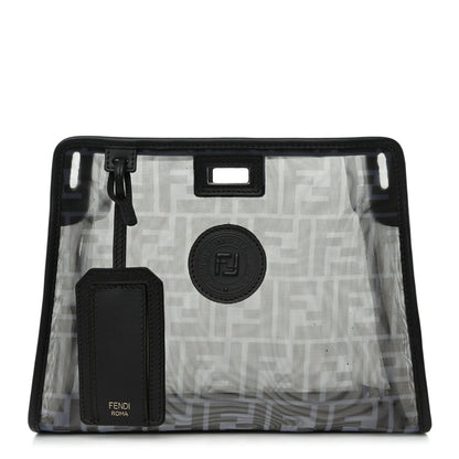 Fendi Mesh Vitello Century FF 1974 Mini Peekaboo Defender Cover Azzurro Black Ebano 1 of 10