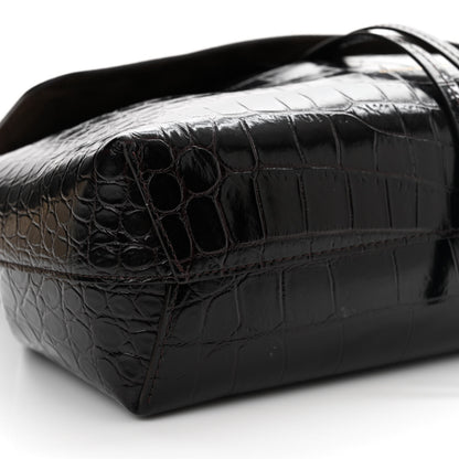 Mansur Gavriel Calfskin Crocodile Embossed Lady Bag Brown 8 of 13