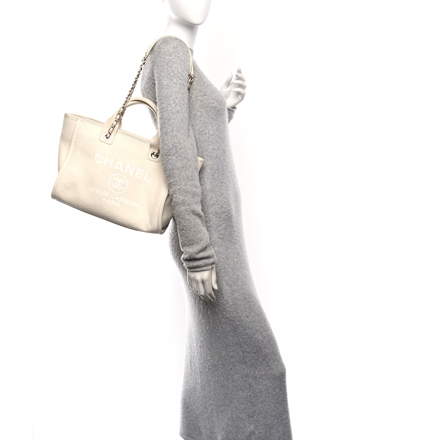 Mixed Fibers Small Deauville Tote White