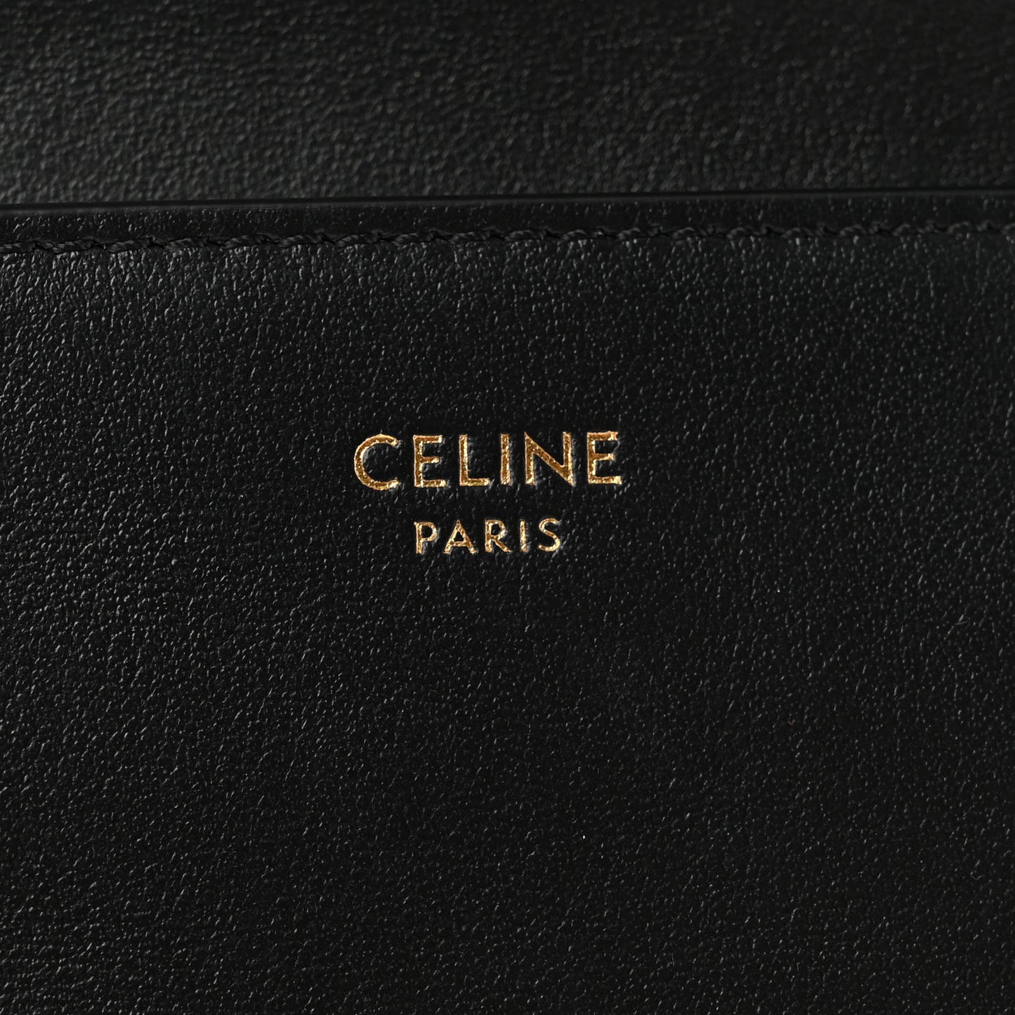 Calfskin Compact Triomphe Wallet With Coin Purse Black