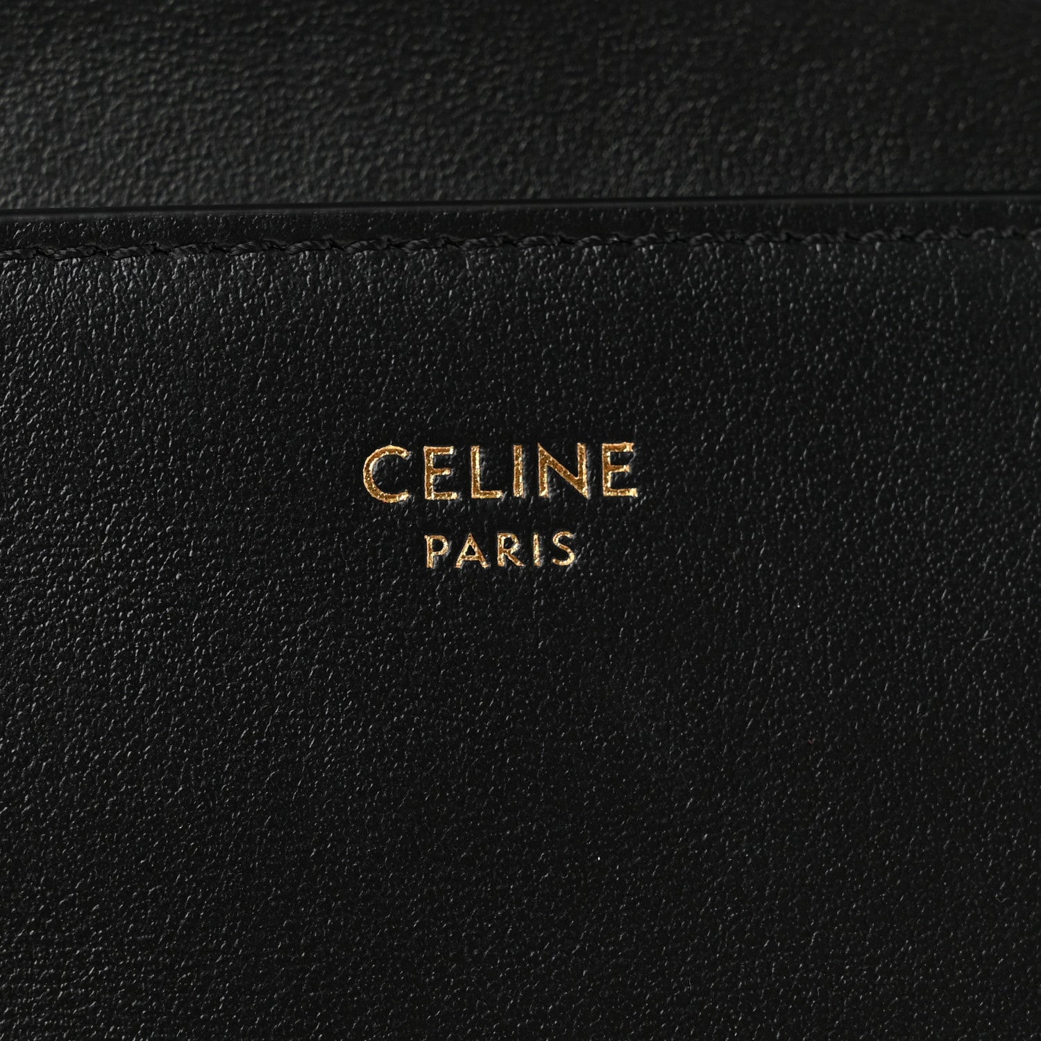 Celine Calfskin Compact Triomphe Wallet With Coin Purse Black 6 of 7