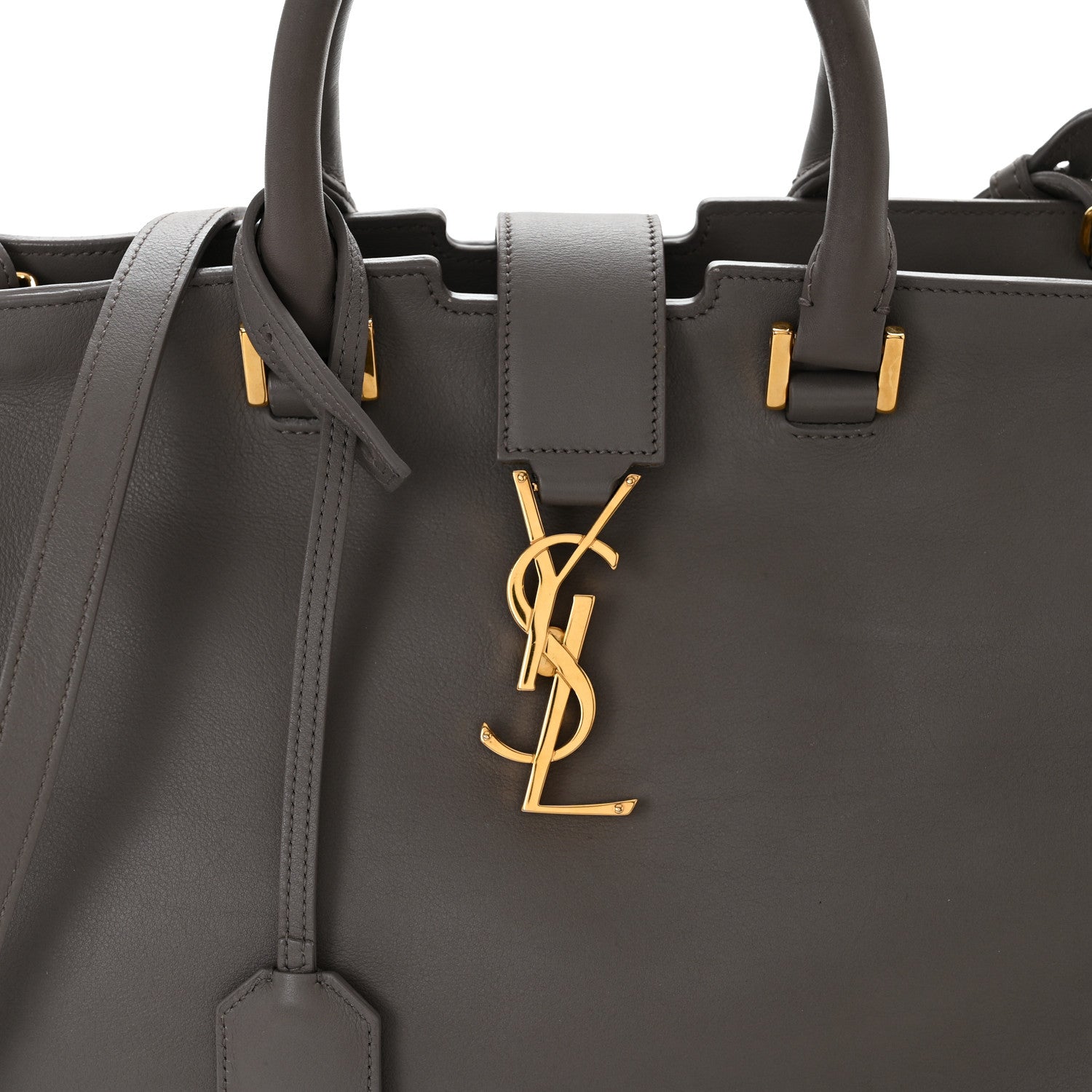 Saint Laurent Calfskin Small Monogram Cabas Fog 8 of 12
