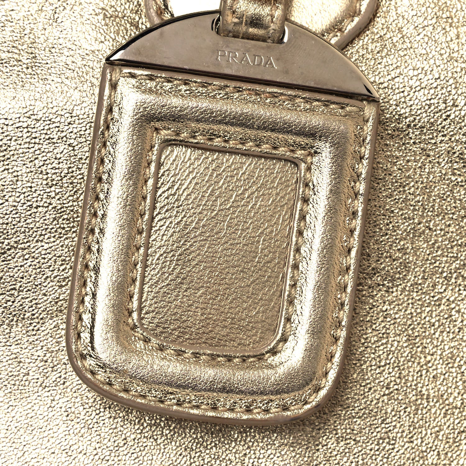 Prada Metallic Nappa Tote Gold 9 of 15
