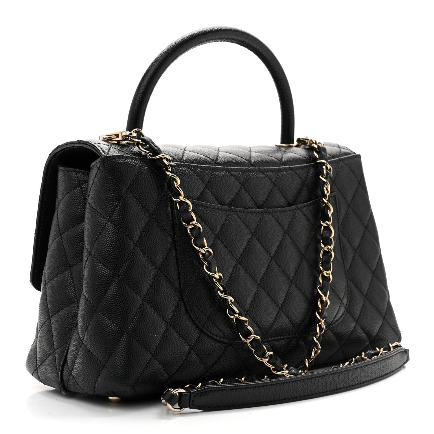 Chanel Caviar Quilted Small Coco Handle Flap Black 3 of 12