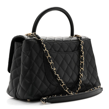 Chanel Caviar Quilted Small Coco Handle Flap Black 3 of 12