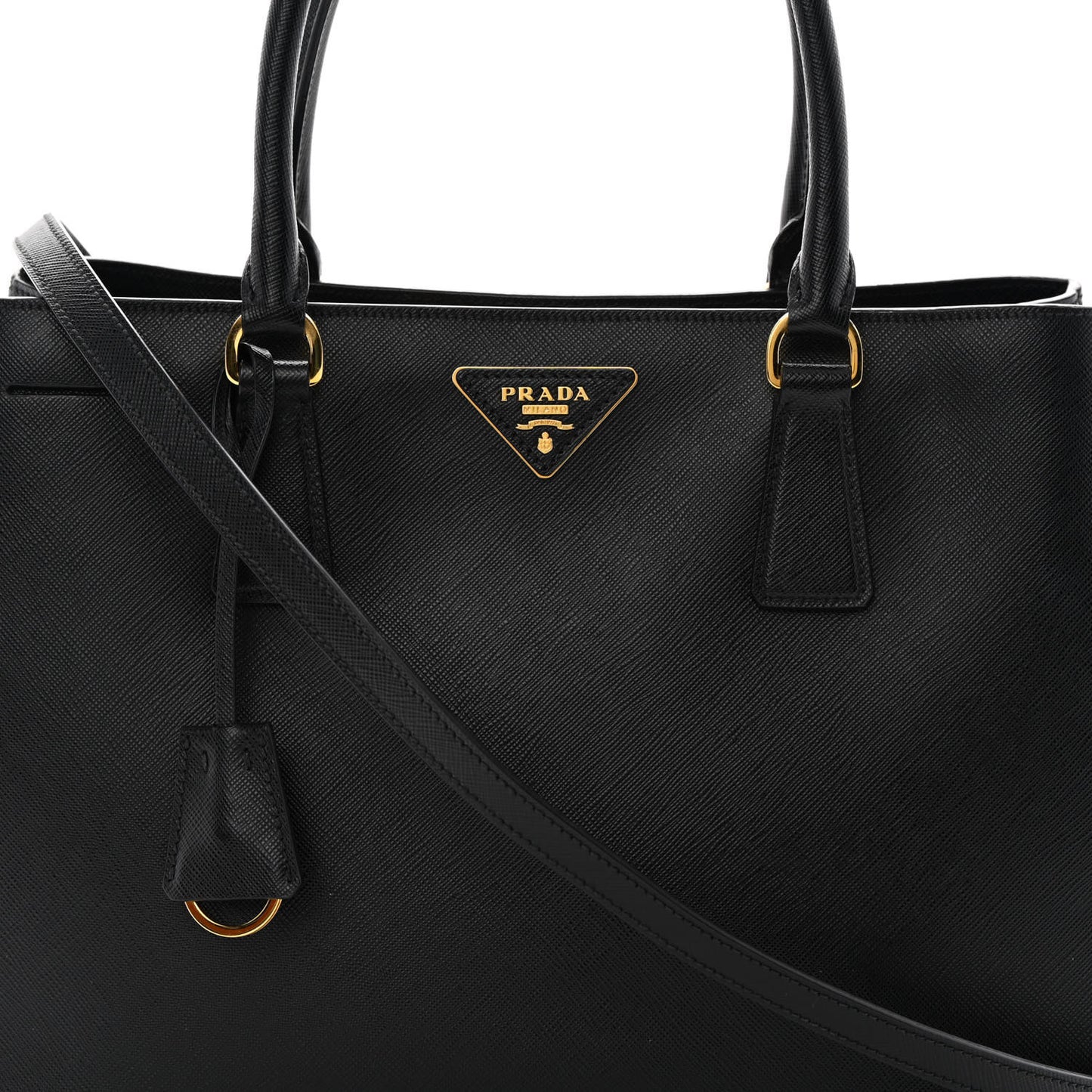 Saffiano Lux Medium Tote Black