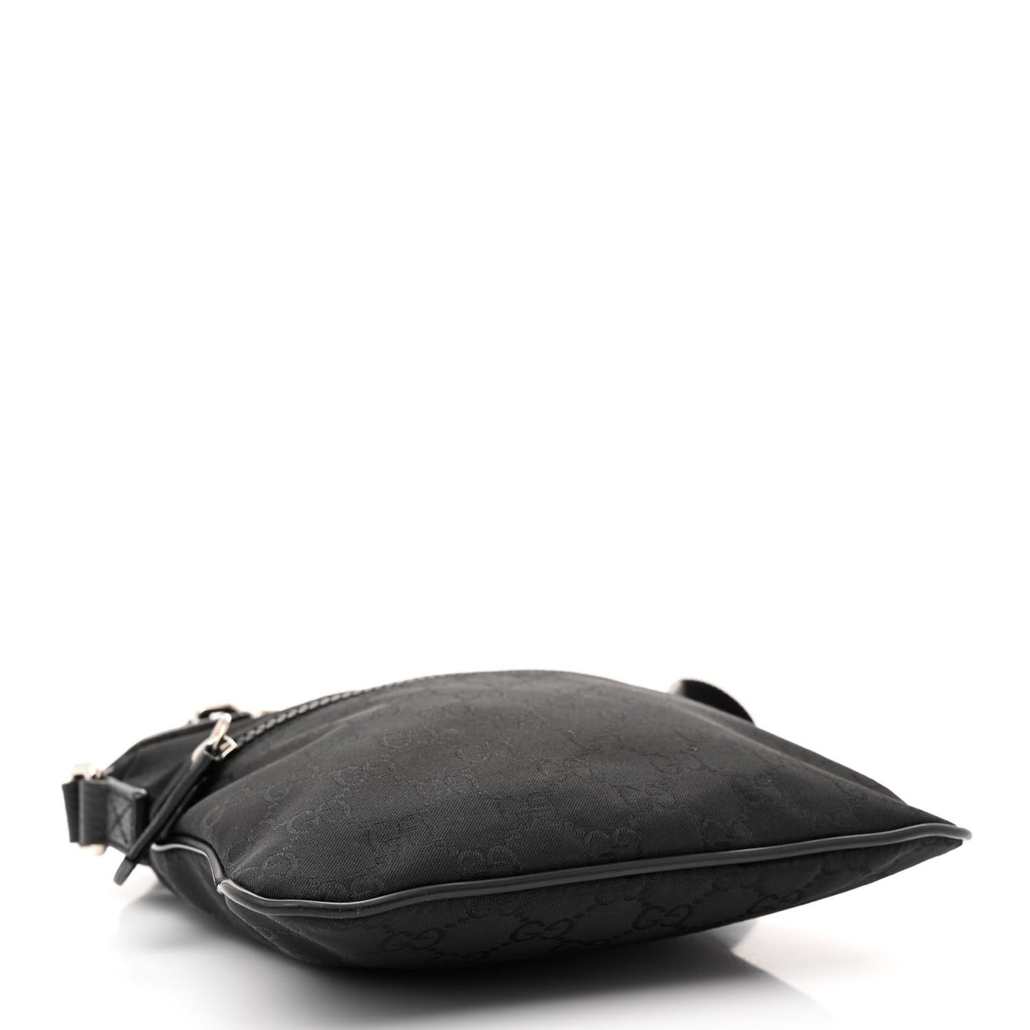 Nylon Monogram Mini Flat Messenger Bag Black