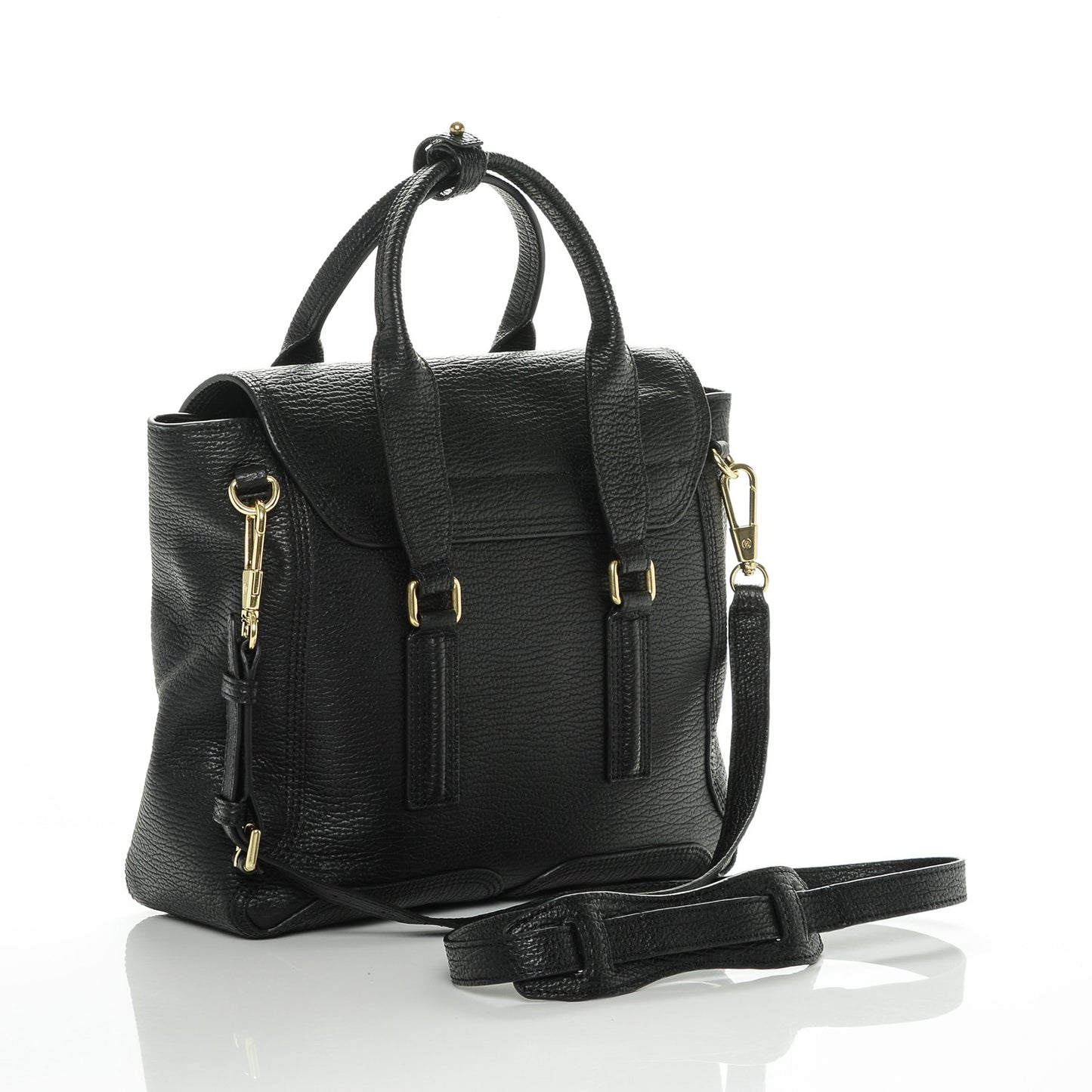 3.1 Textured Calfskin Medium Pashli Satchel Black