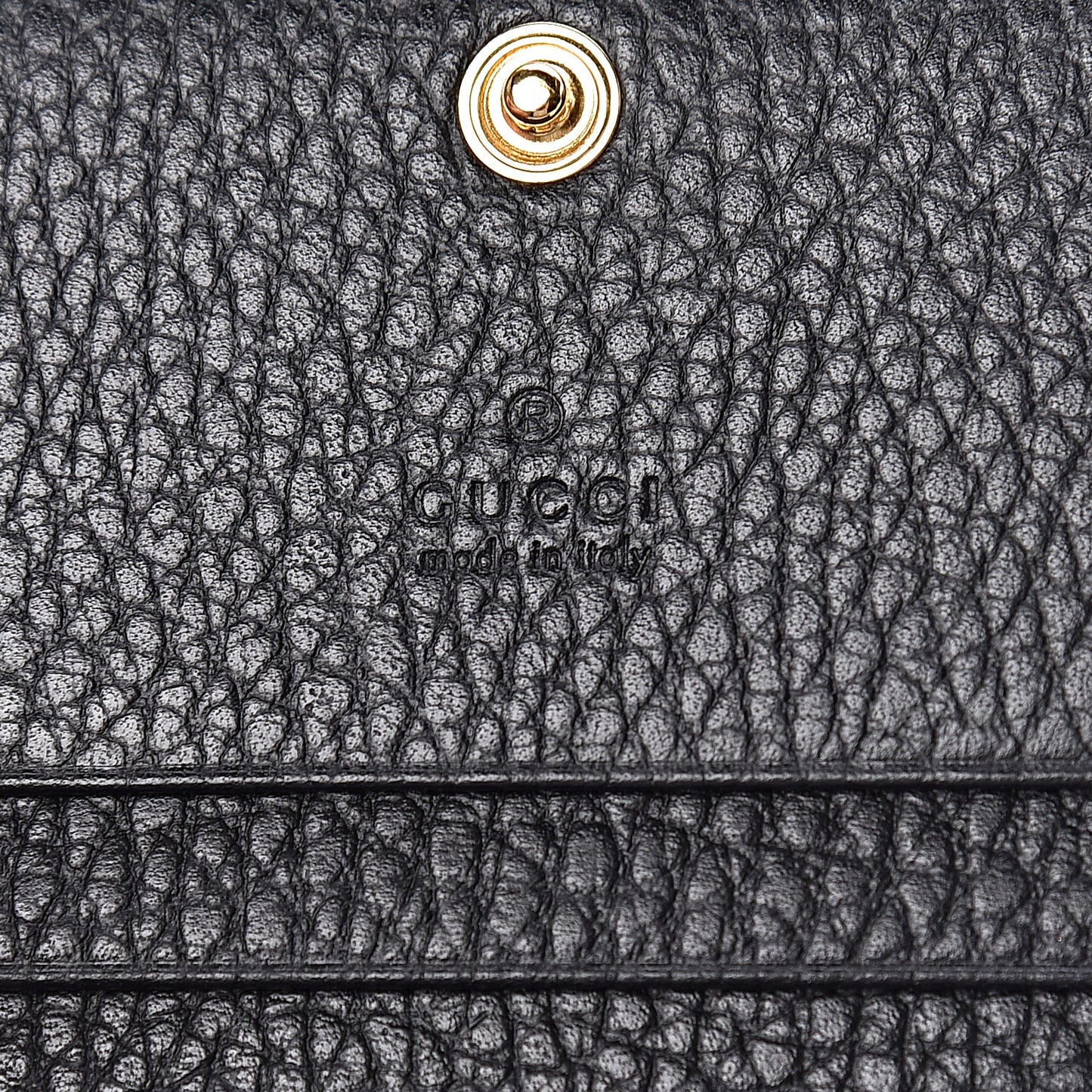 Pebbled Calfskin GG Marmont Card Case Black