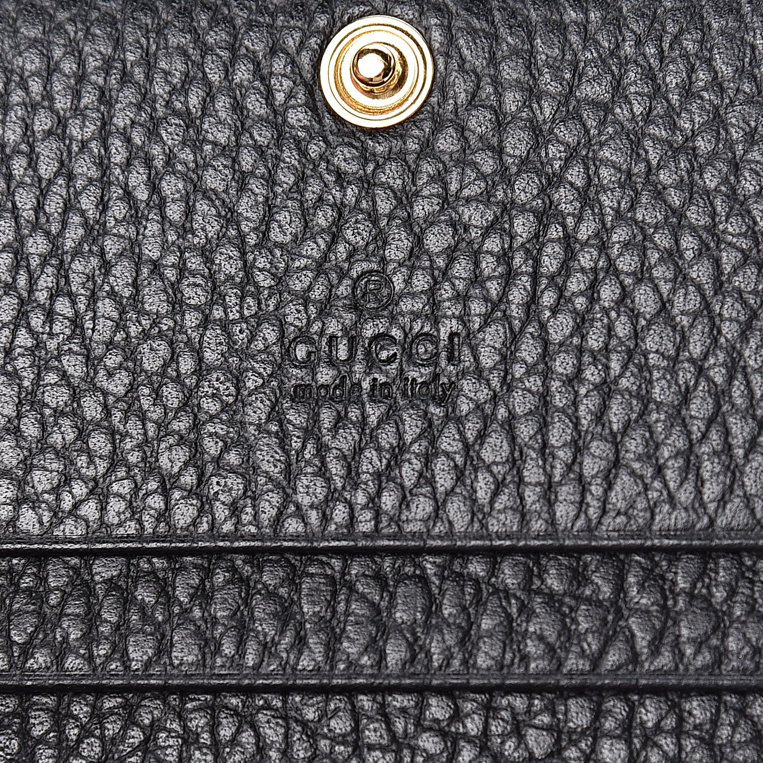 Gucci Pebbled Calfskin GG Marmont Card Case Black 6 of 8