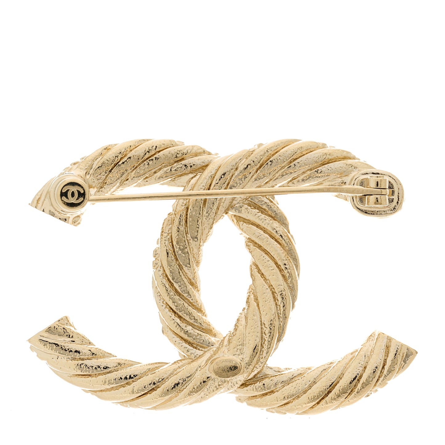 Metal CC Brooch Light Gold
