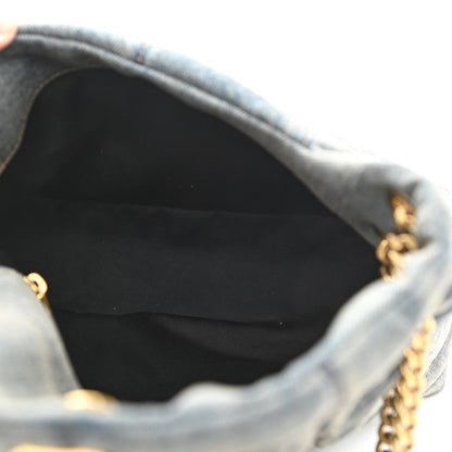 Saint Laurent Denim Quilted Small Loulou Puffer Monogram Chain Satchel Blue Cinnamon 5 of 9