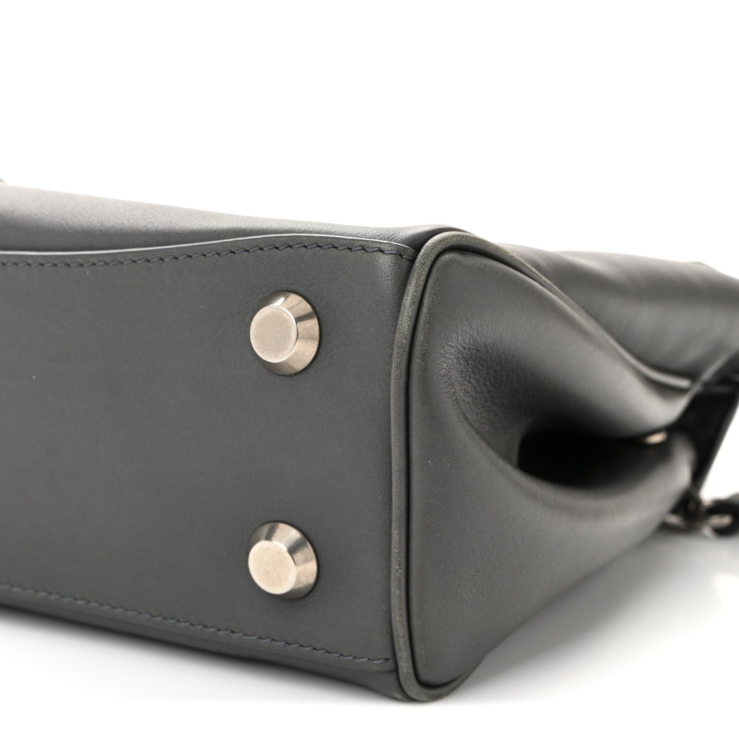 Balenciaga Natural Smooth Calfskin Mini Rodeo Top Handle Handbag Grey 10 of 12