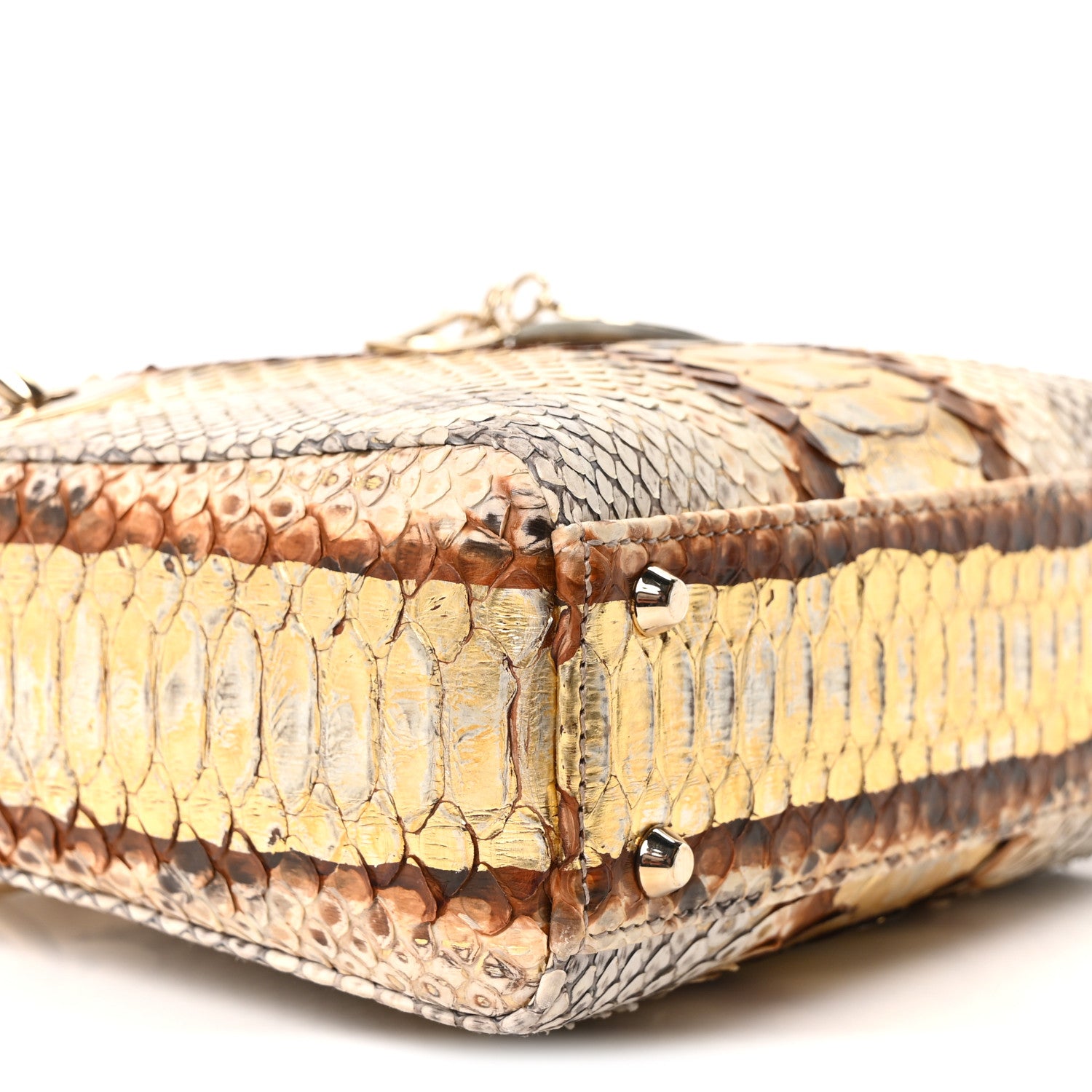 Christian Dior Snakeskin Mini Lady Dior Beige Gold 8 of 9