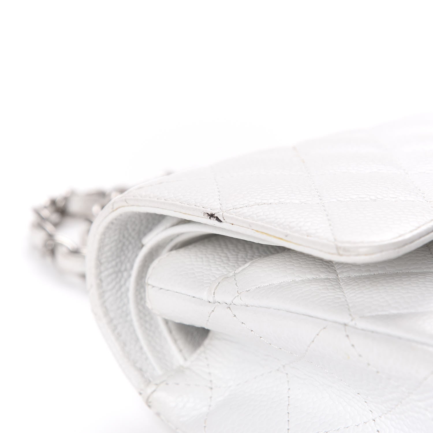 Chanel Caviar Quilted Medium Double Flap White 16 of 17
