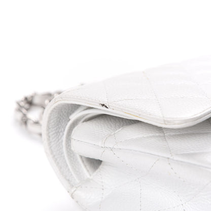 Chanel Caviar Quilted Medium Double Flap White 16 of 17