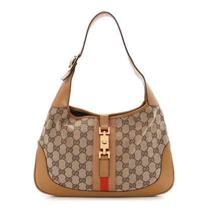 Gucci Monogram Web Jackie O Hobo Tan 1 of 11