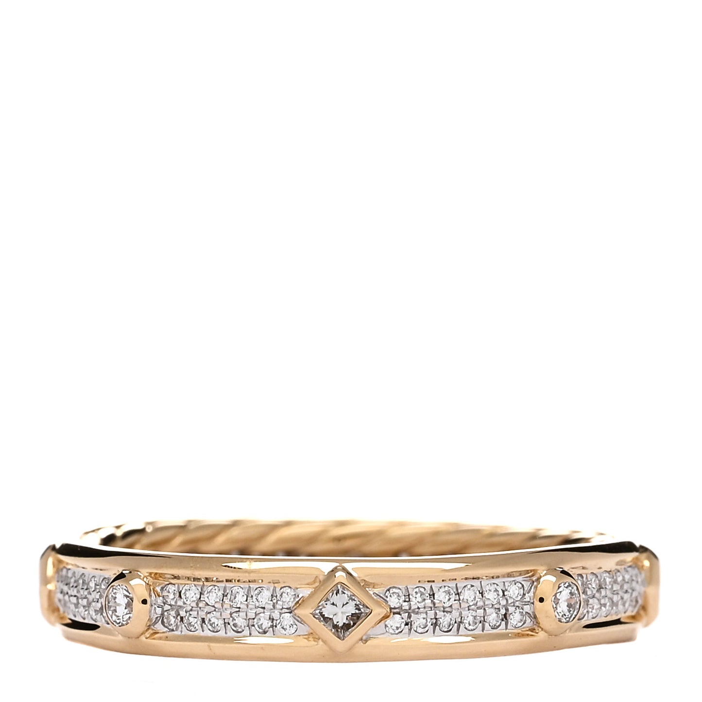 18K Yellow Gold Diamond Modern Renaissance Pave Ring 60 9