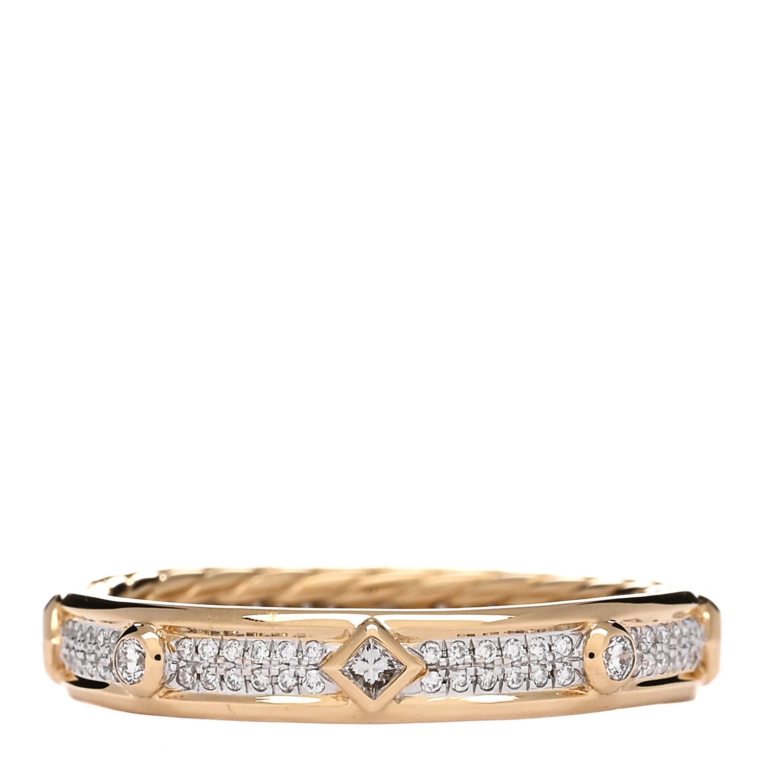 David Yurman 18K Yellow Gold Diamond Modern Renaissance Pave Ring 60 9 1 of 5