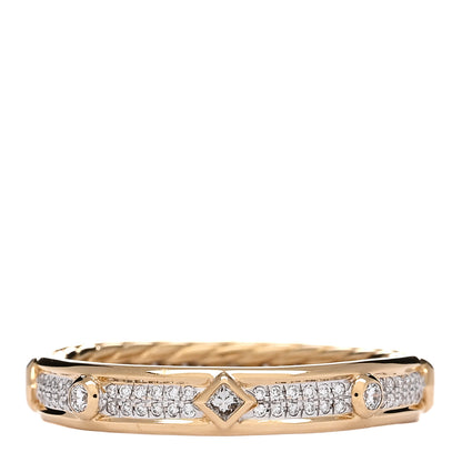 David Yurman 18K Yellow Gold Diamond Modern Renaissance Pave Ring 60 9 1 of 5