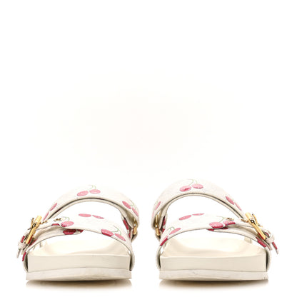 Louis Vuitton LV X TM Monogram Cerises Bom Dia Comfort Mule Sandals 42 White 3 of 9