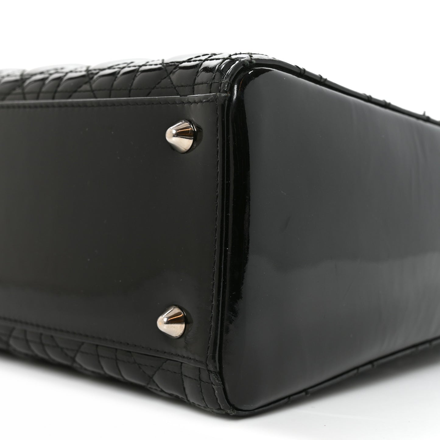 Patent Cannage Large Lady Dior Black