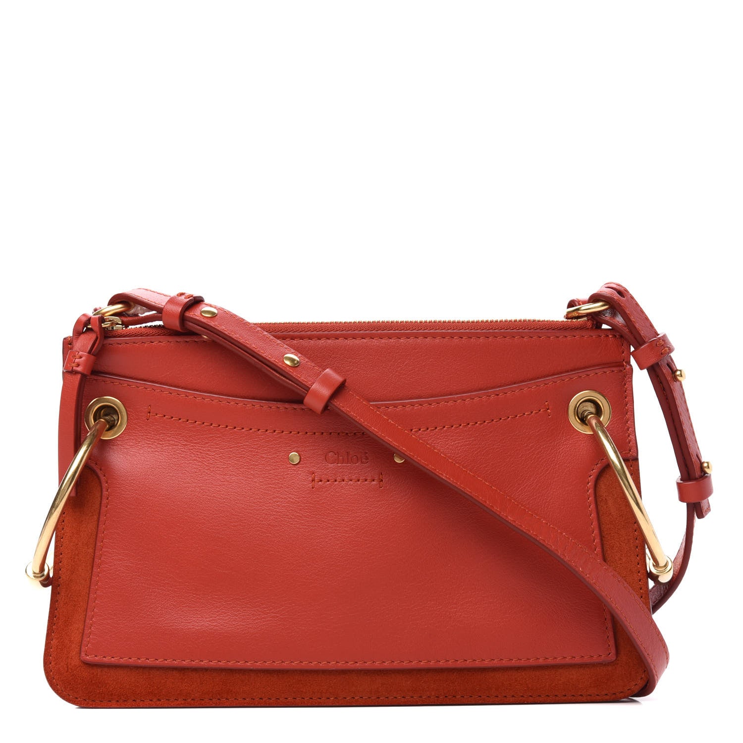 Chloe Calfskin Suede Mini Roy Bag Earthy Red 1 of 9