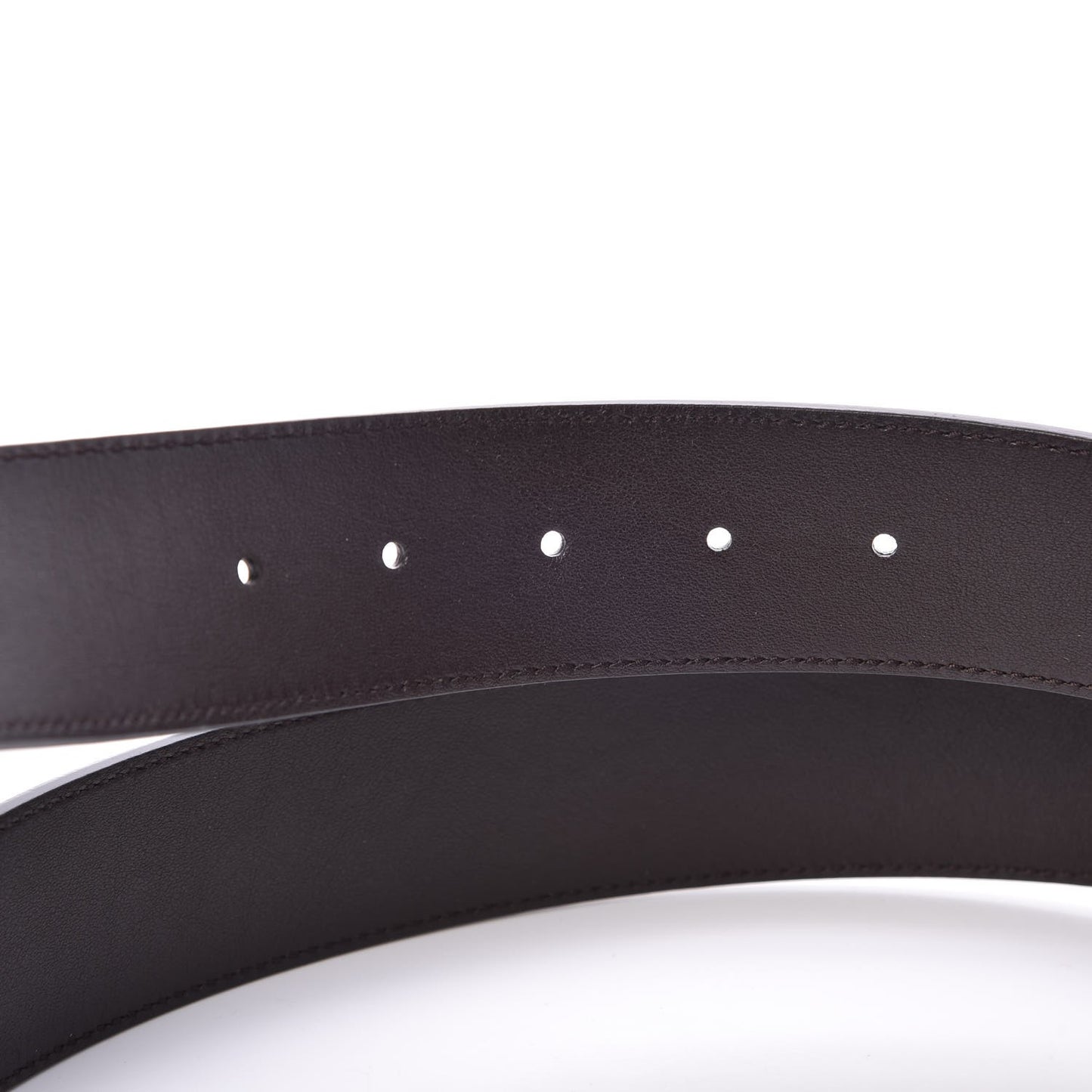 Textured Dollar Calfskin Double G 40mm Belt 95 38 Dark Cocoa