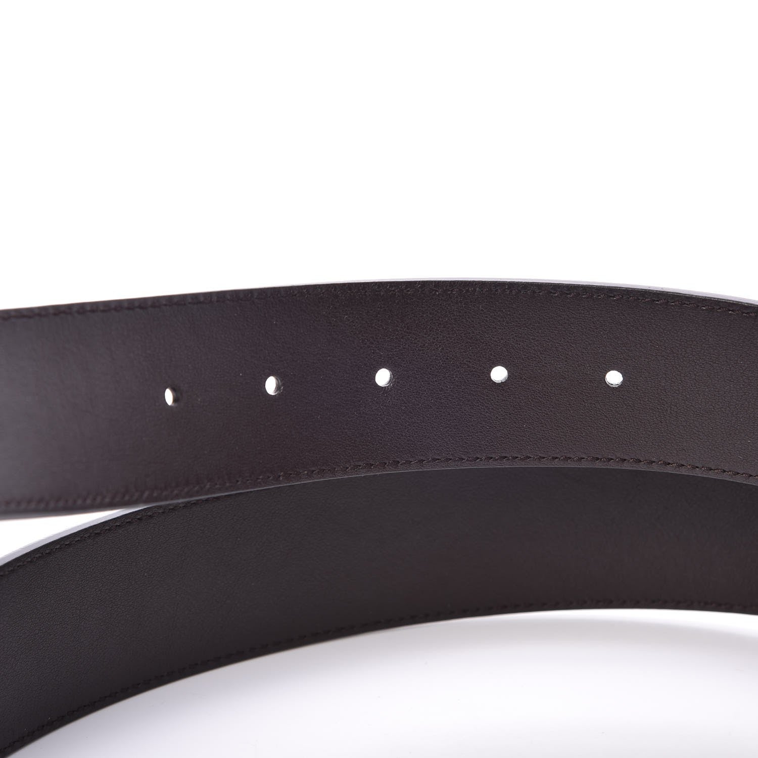 Gucci Textured Dollar Calfskin Double G 40mm Belt 95 38 Dark Cocoa 5 of 6